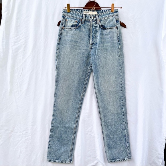 GRLFRND | THE KAROLINA HIGH RISE JEAN STRAIGHT CROP IN LARCHMONT WASH SIZE 25 - Picture 3 of 9